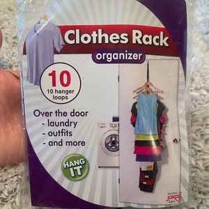 Over the Door Clothes Rack Organizer for laundry room. 10 hanger loops NWT